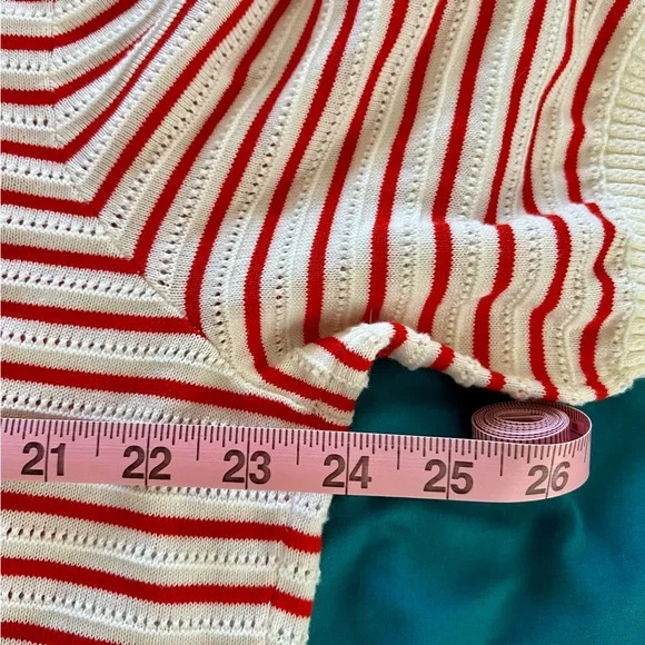 Madewell Cream and Red Striped Knit Top - Picture 7 of 8